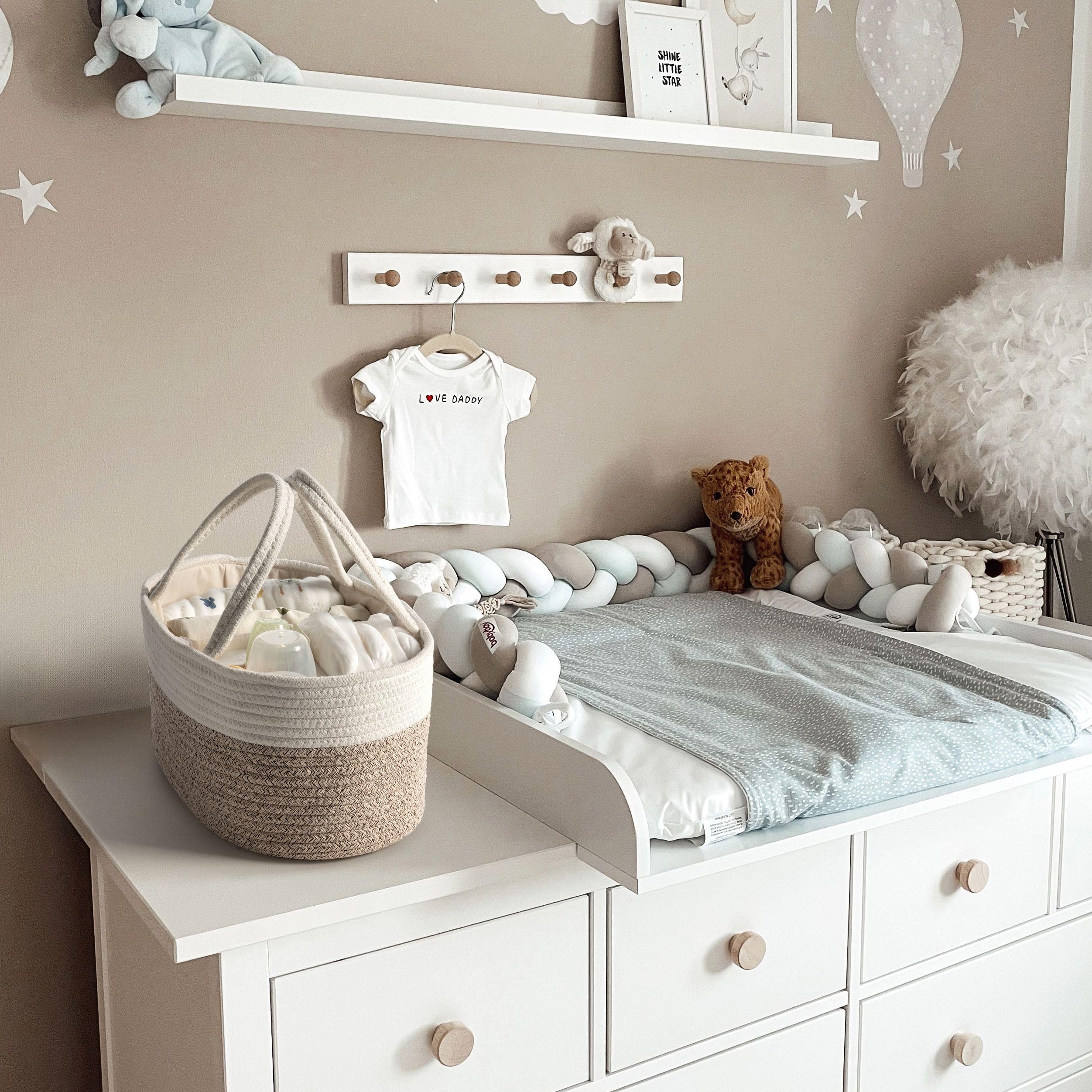 Organizador de pañales, cesta de regalo vacía para artículos esenciales para recién nacidos, cesta de almacenamiento para bebé, elegante bolsa de regalo para baby shower, niños y niñas