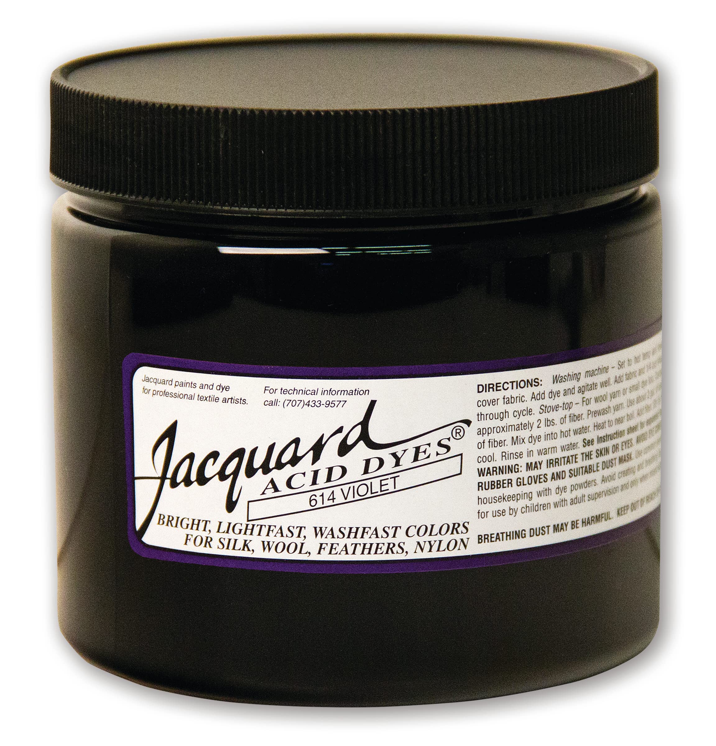 Jacquard Acid Dye for Wool, Silk and Other Protein Fibers, 8 Ounce Jar, Concentrated Powder, Violet 614