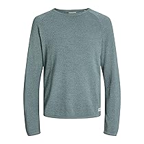 JACK & JONES JJEHILL Knit Crew Neck Noos, Maglione, Uomo, Goblin Blue, Detail: Twist, M