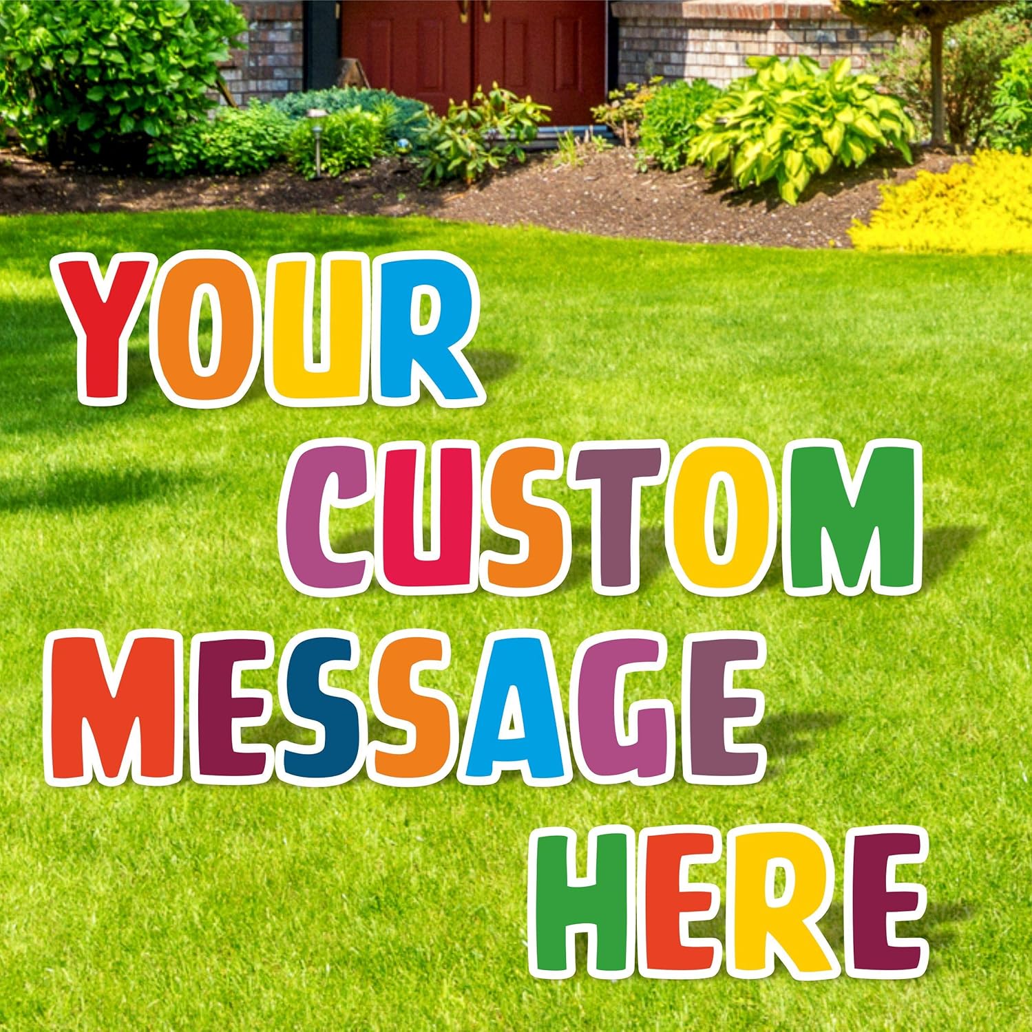Personalize Letter Yard Signs | Build Your Own Sign | Custom Outdoor Decorations | Birthday | Graduation | Wedding | Engagement | Anniversary | Baby | 18" Letters with Stakes (Colorful) : Patio, Lawn & Garden