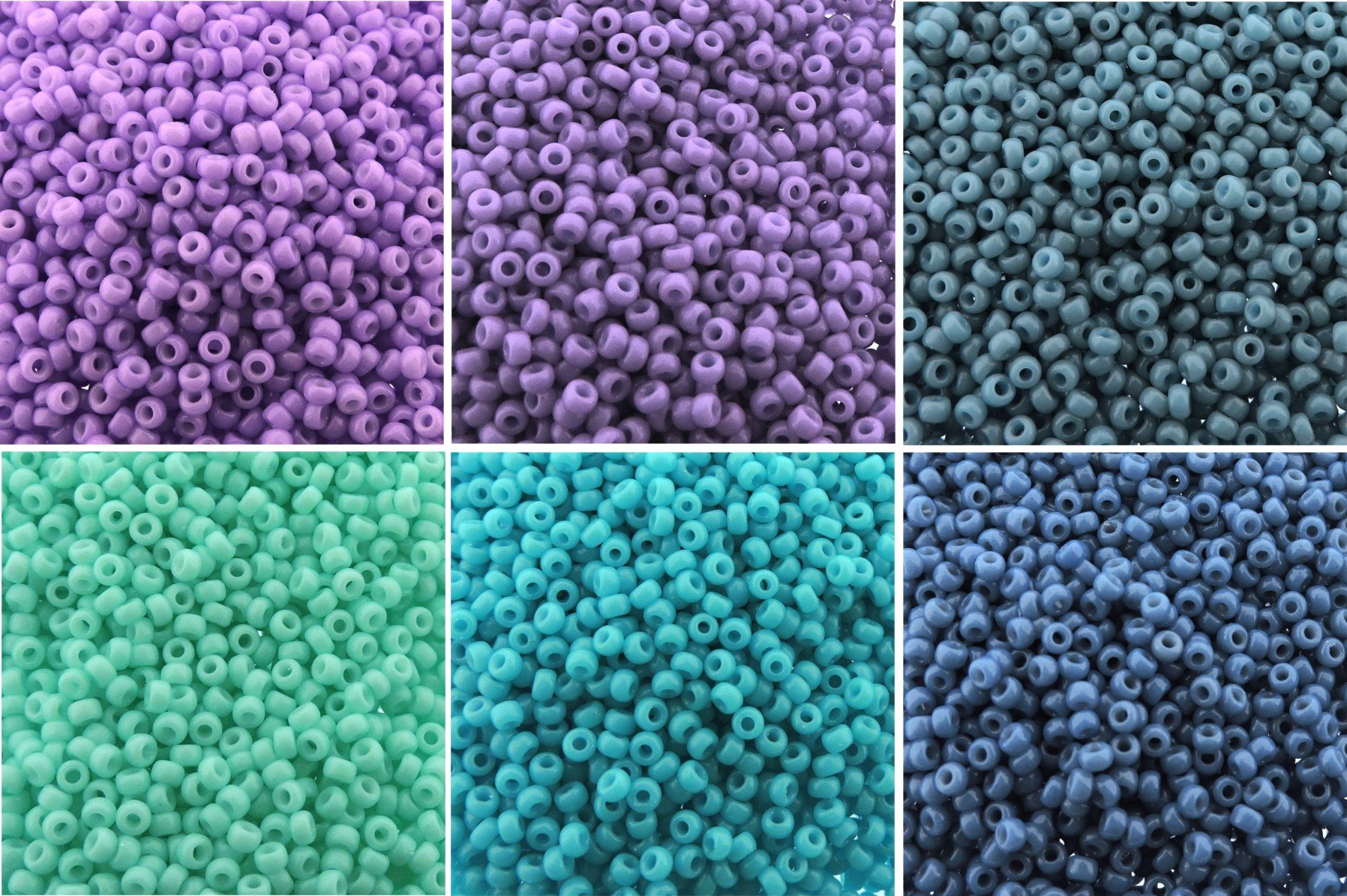 Beads Direct USADuracoat Opaque 6 Color Mix Miyuki Round Rocaille Seed Size 11/0, Each in 2", 8.5 Gram Tube