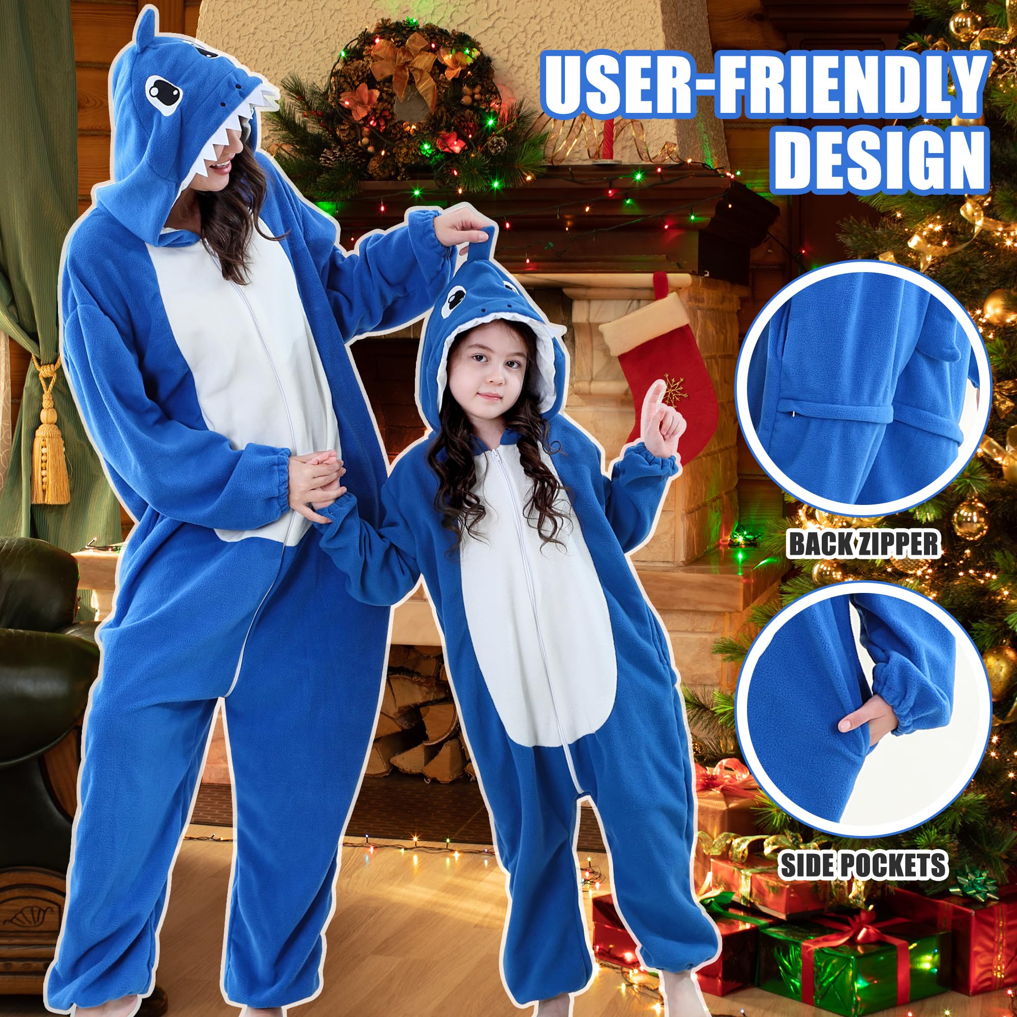 Unisex Tier Eltern Kind Kapuzen Cosplay Pyjama Ganzkörper Overall Halloween Gaming Schlafanzug Familienkostüm