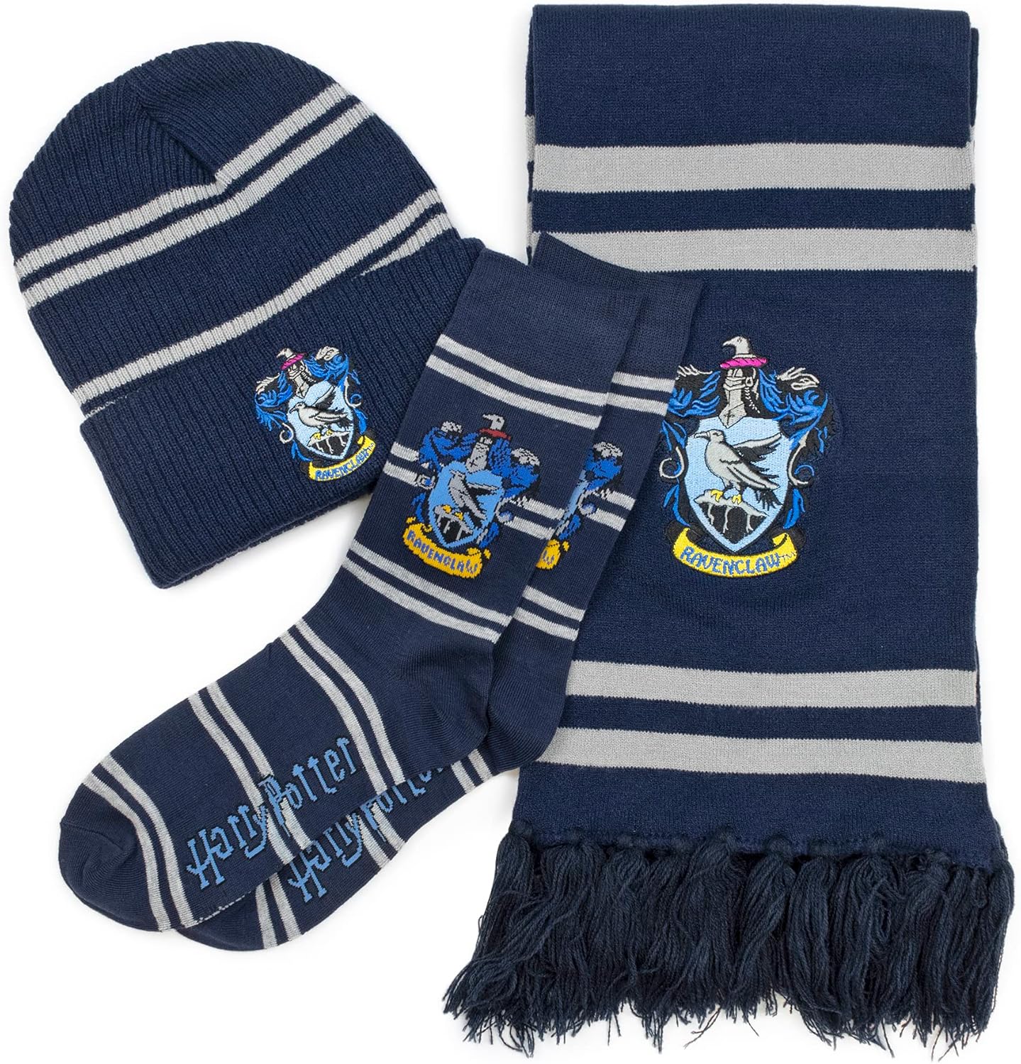 Culture Fly Harry Potter Scarf Beanie Socks Premium Knit 3pc Winter Bundle Gift Set - Image 3
