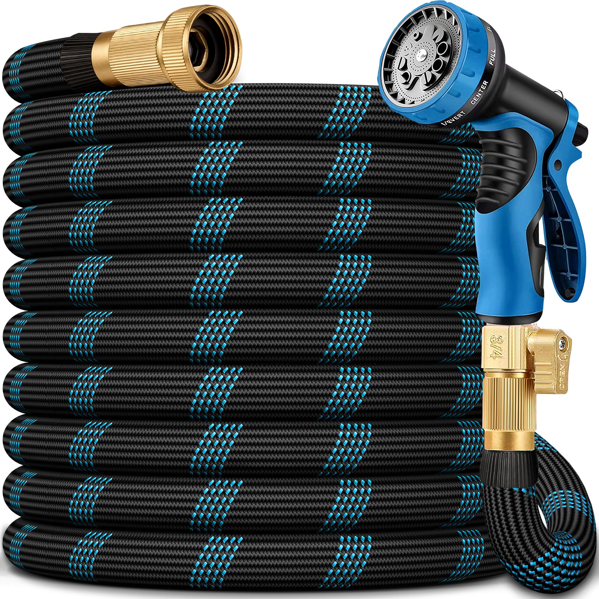 50 ft non-expandable garden hose, 2026 new upgraded flexible water hose, ultra lightweight non-expanding hoses with 10 function sprayer, leak proof, pressure resistant for yard, outdoor