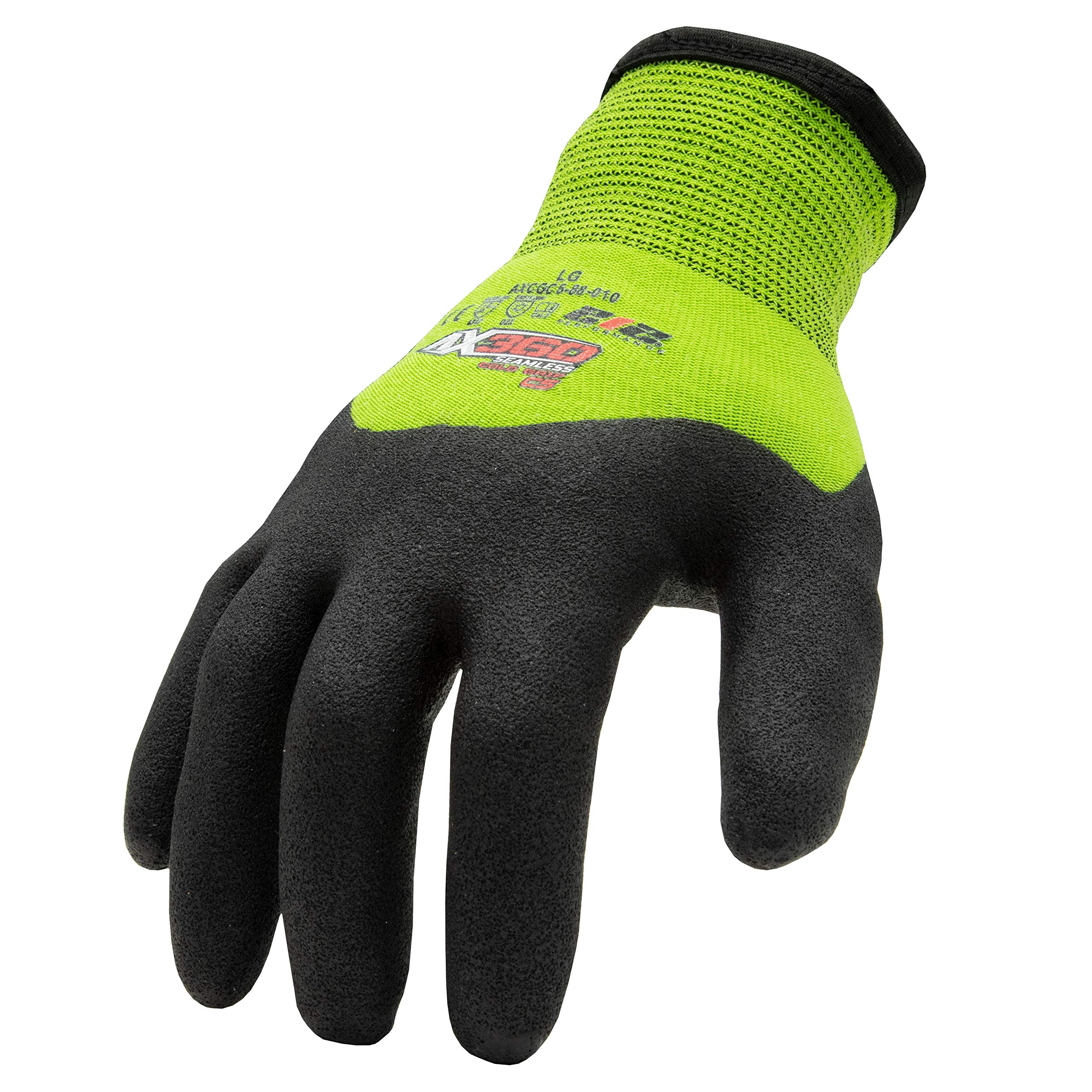212 Performance Nitrile-Dipped, Cut-Resistant Cold Weather Hi-Viz Work Gloves (EN Level 5)
