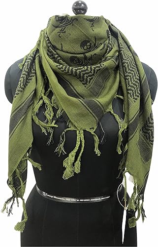 Miniatura 3 de Elu Bufanda Shemagh para hombre - Mujer100% algodón militar Shemagh Keffiyeh Bufanda Arafat Tactical Desert Rave Bandana para la cabeza