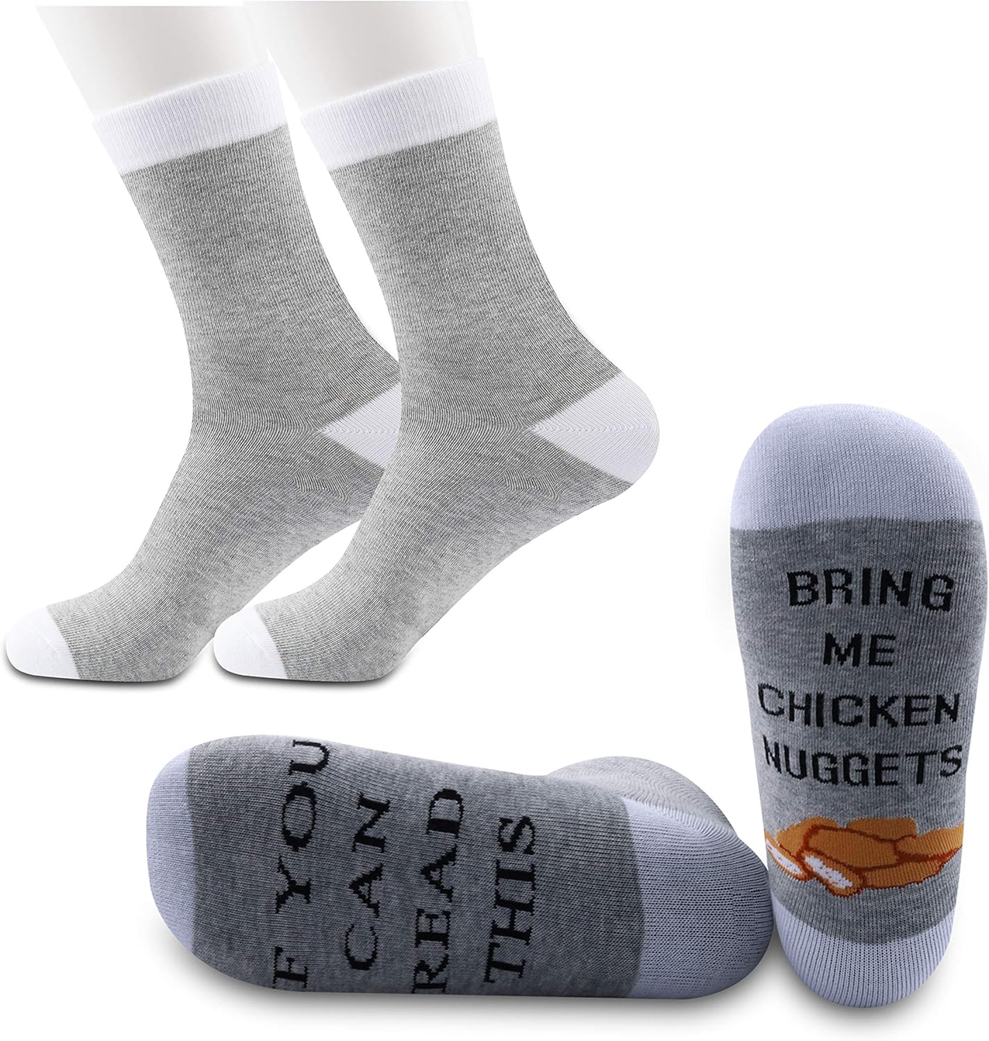 JXGZSO Can Read This Bring Me Chicken Nuggets Socks Funny Gift for