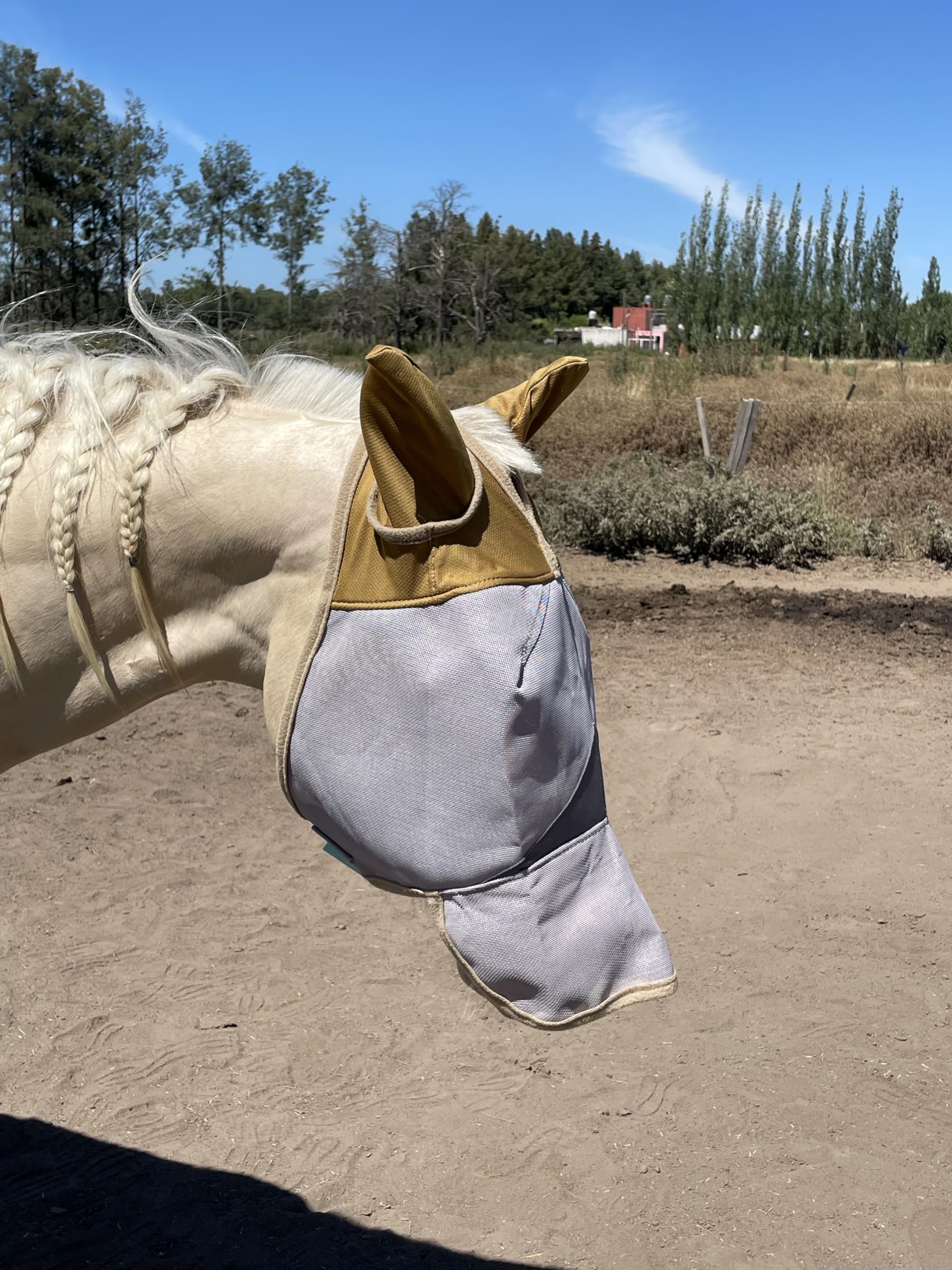 Fly Masks for Horses. Stops Sunburn, 70% Uv-Block. Breathable Fly Mask for Equines, Durable, Comfortable Fit for All-Day Protection. Horse Size, Fly Mask with Ears and Nose - image 3