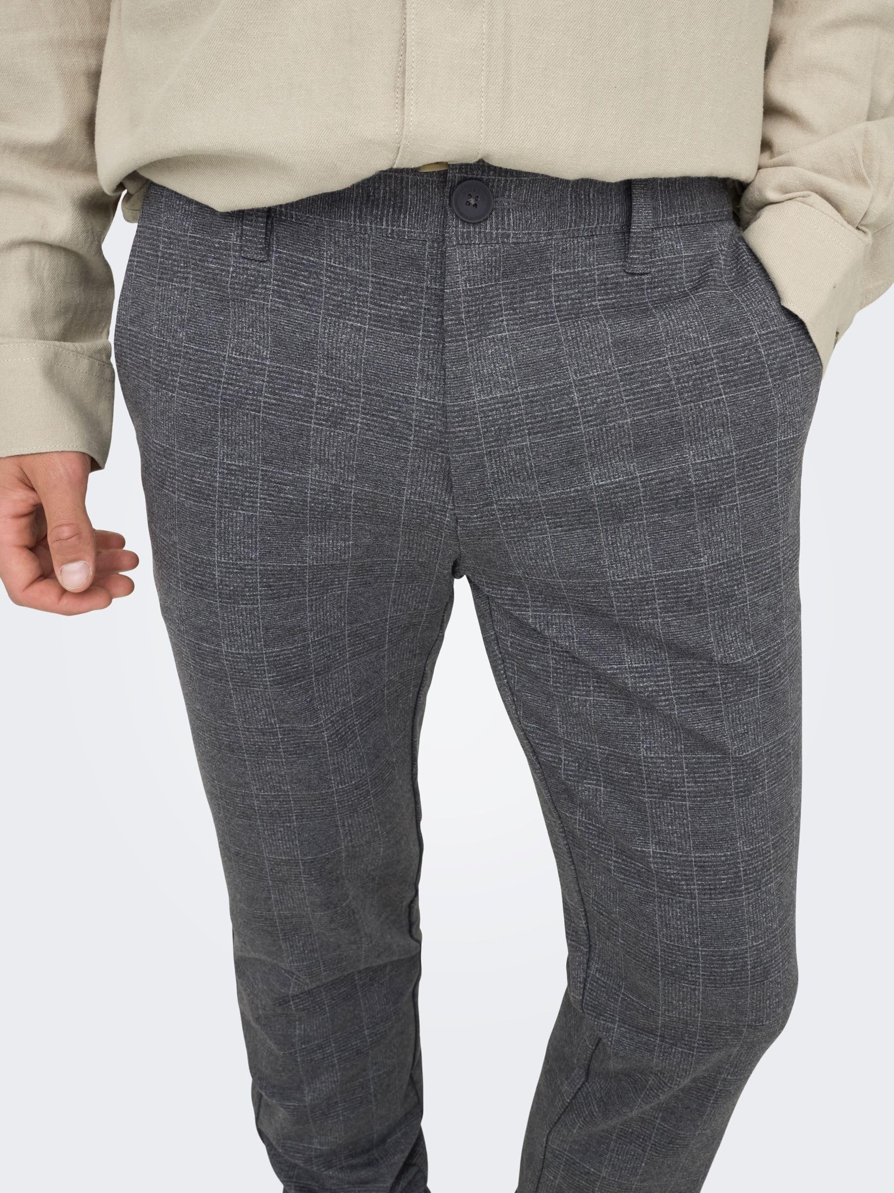 Only & Sons Herren Chino Hose ONSMARK Slim Check 9887 - Slim Fit - Stretch – Bild 6