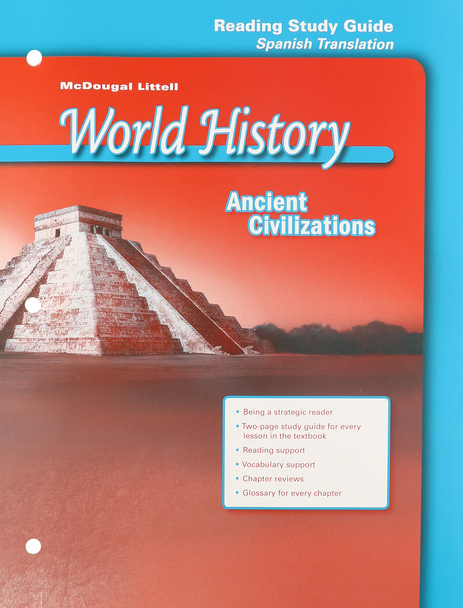 World History, Grade 6 Ancient Civilizations Reading Study Guide: Mcdougal Littell Middle School World History (Spanish Edition)