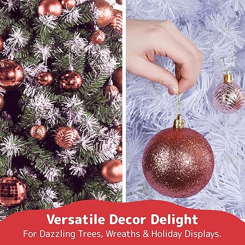 Miniatura 59 de PREXTEX - Adornos navideños inastillables de 36 piezas en azul medianoche: elegantes bolas de adorno navideño, juego ideal de adornos navideños Azul