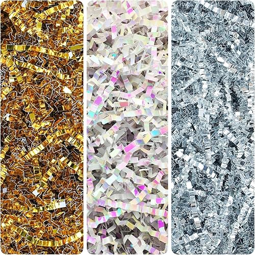 Miniatura 41 de Relleno de papel de corte arrugado de 8 onzas (1/2 libras), envoltura de regalo y relleno de cesta de regalo para Navidad, Halloween y decoraciones