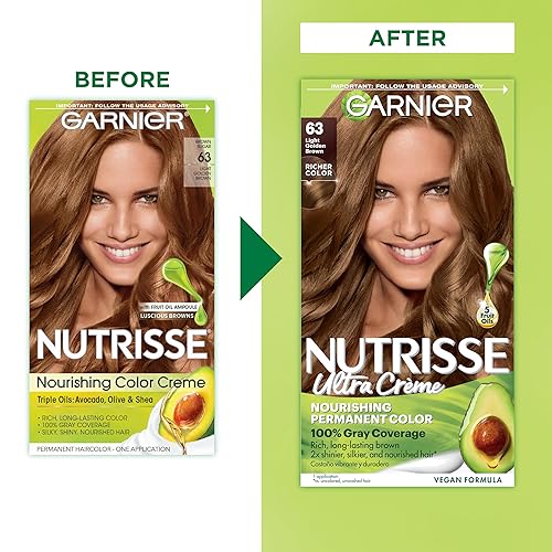 Miniatura 3 de Garnier Nutrisse - Coloración en crema nutritiva para el cabello 63 color marrón dorado claro azúcar morena 2 unidades