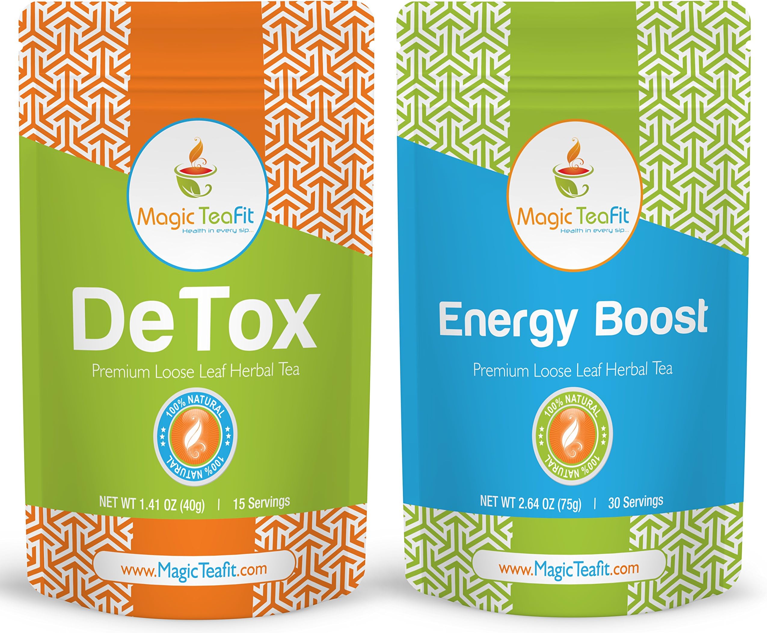 Organic DeTox and Energy Boost Teatox Tea - Body Cleanse, Appetite Control, Unique Blend, All Natural from Magic Teafit