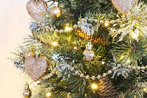 Miniatura 25 de Christmas Concepts® 0.315 x 2.362 in Baby Pink Glitter Corazón en forma de árbol de Navidad Adornos Rosa,