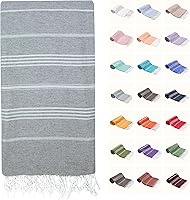 Vista 15 de PARK&OZ - Toalla de playa turca de gran tamaño, 100% algodón, secado rápido y sin arena, 72 x 40 pulgadas, ultra absorbente, ligera y compacta Blanco