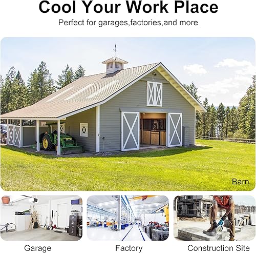 Miniatura 8 de MEPTY 30-Inch Industrial Drum Fan, 14000 CFM High Velocity Floor Fan 550W, 3-Speed Heavy Duty Metal Air Circulator for Shop, Warehouse, Workshop,