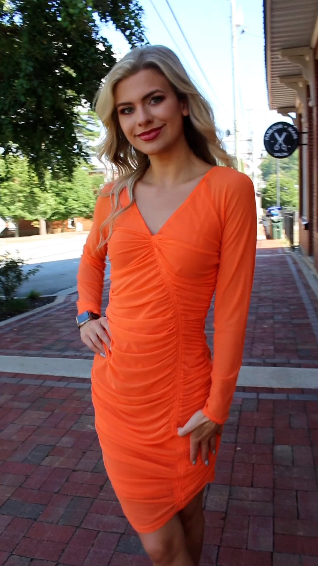 a line mini dress long sleeve Women's Dresses Kieran Long Sleeve A-Line Mini Dress Blush M by Selfie Leslie Clearance