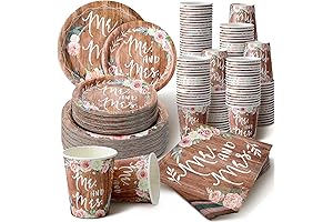 Zhehao 250 Pcs Bridal Shower Plates and Napkins