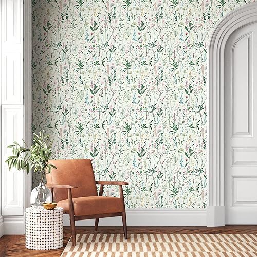 Miniatura 7 de Papel tapiz floral para despegar y pegar, papel de pared blanco y negro, papel tapiz floral de granja de madera silvestre, papel de contacto