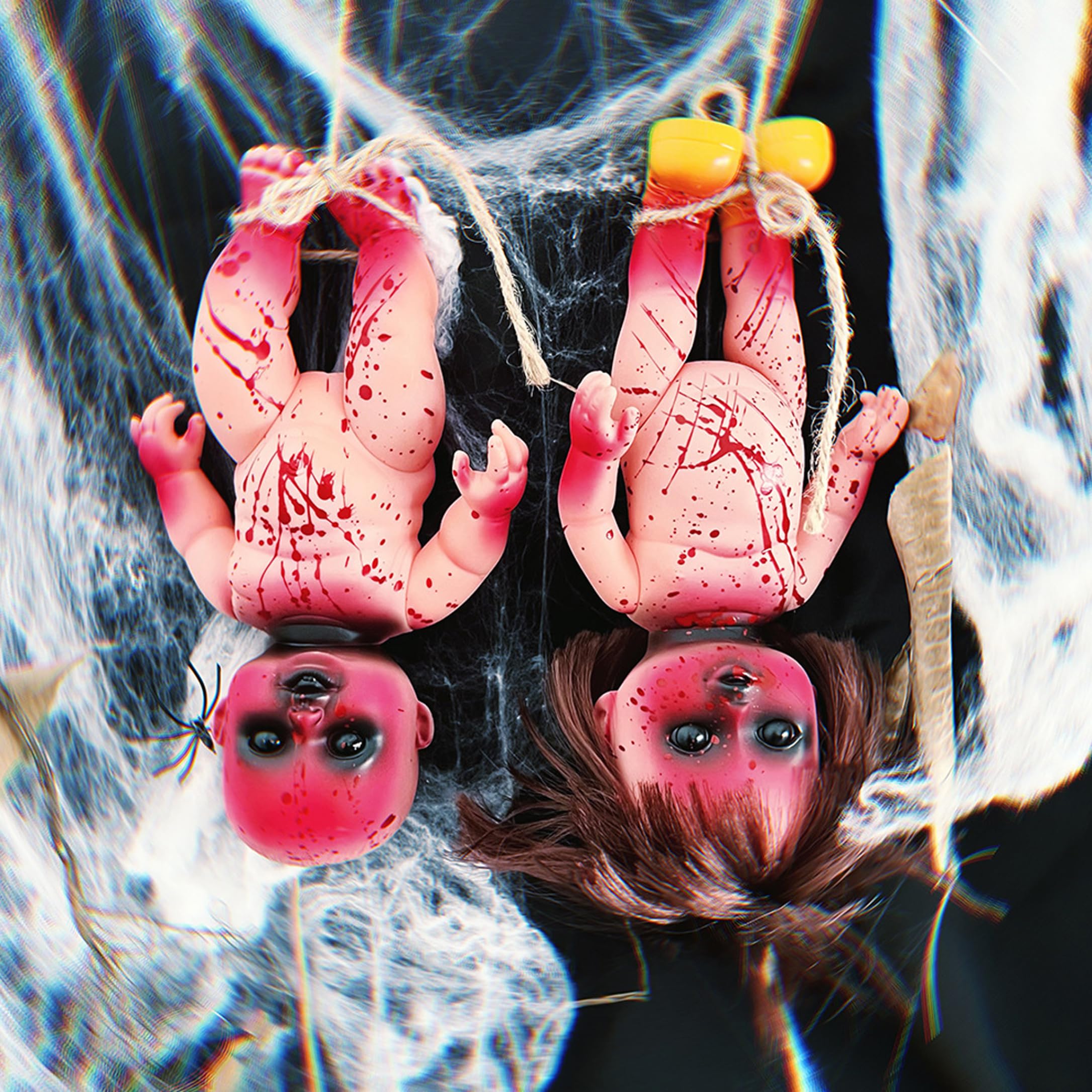 Muñeca Espeluznante, Paquete de 2 muñecas de Halloween con Vendas sangrientas, 9, 6 Pulgadas