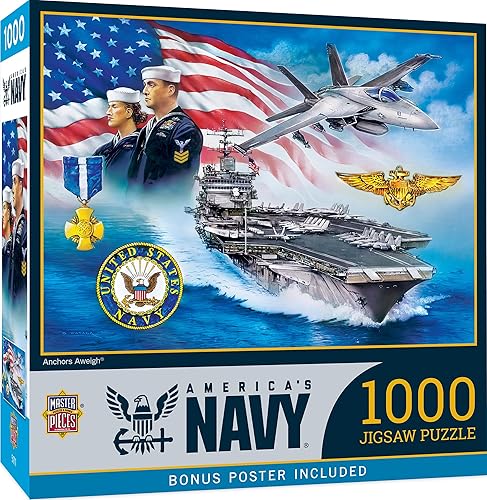 MasterPieces Rompecabezas de 1000 piezas - Marina de los Estados Unidos - 19.25 x 26.75 pulgadas
