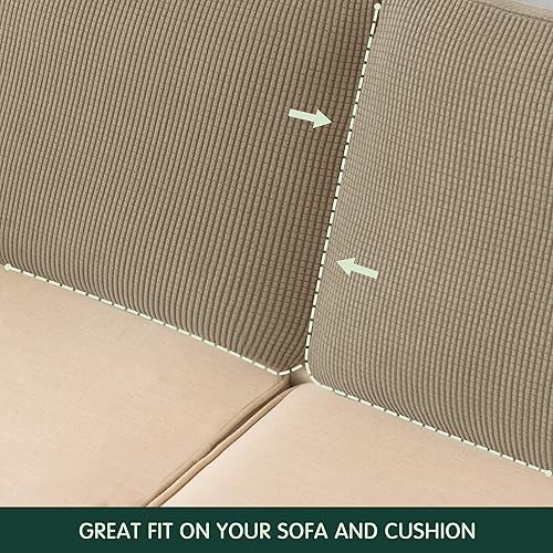 Miniatura 4 de TOYABR Funda para cojín de respaldo de sofá, funda para respaldo de sofá, fundas traseras lavables para cojín en T con diseño de hebilla y cordón,