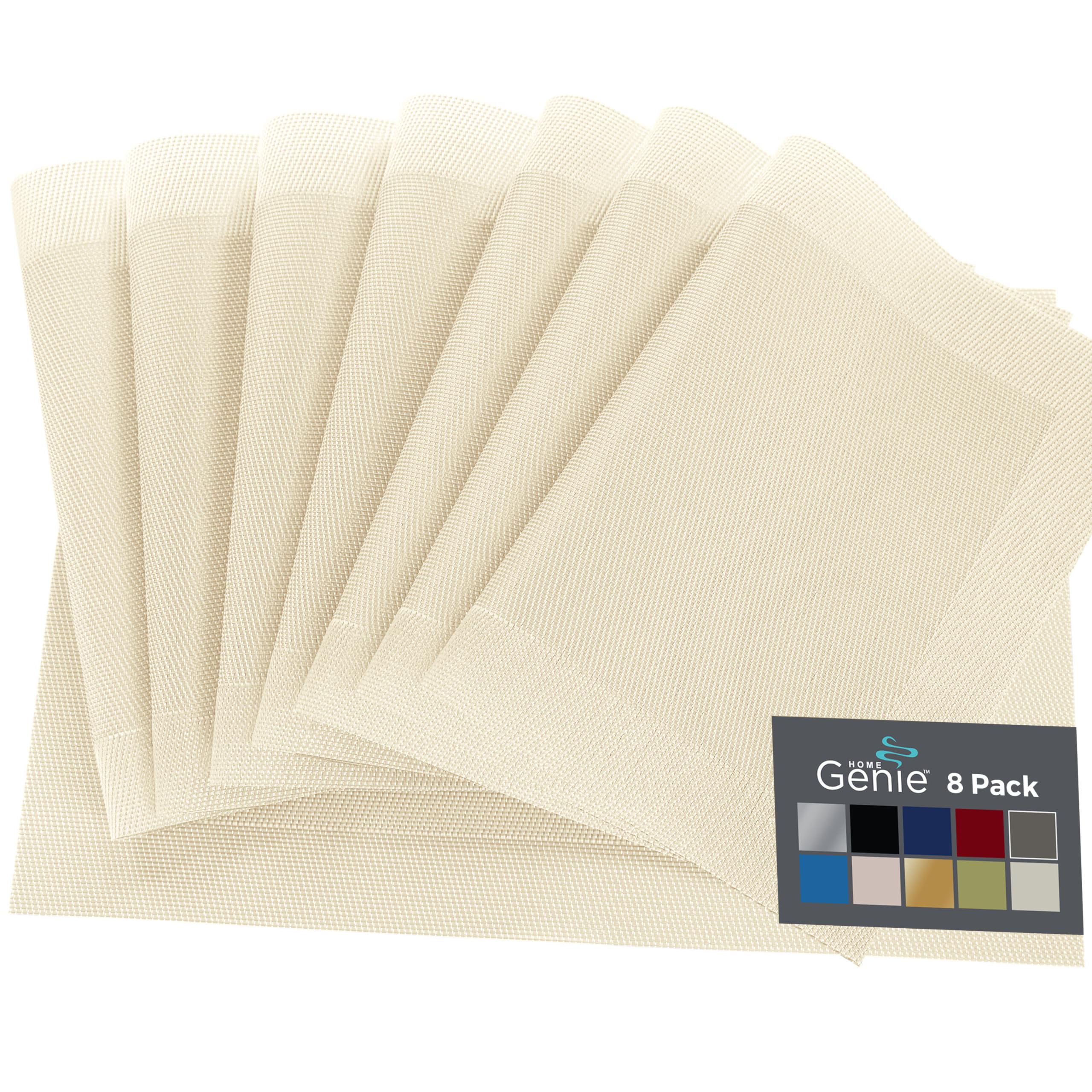 Home Genie Heat Resistant Placemats Set of 8, Dining Room Table Mats