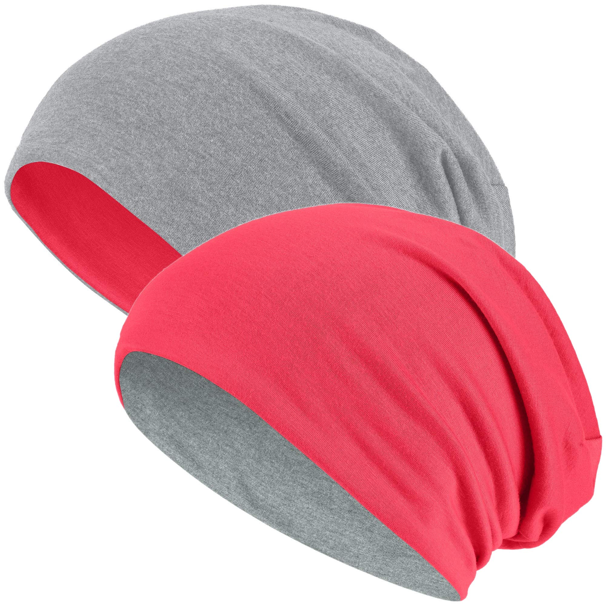Hatstar Wende-Beanie für Damen & Herren, einfarbig oder zweifarbig, Outdoor Slouch Beanie, Fahrradmütze aus Baumwoll-Mix, One Size, atmungsaktive Laufmütze, Bequeme Übergangsmütze für Sommer