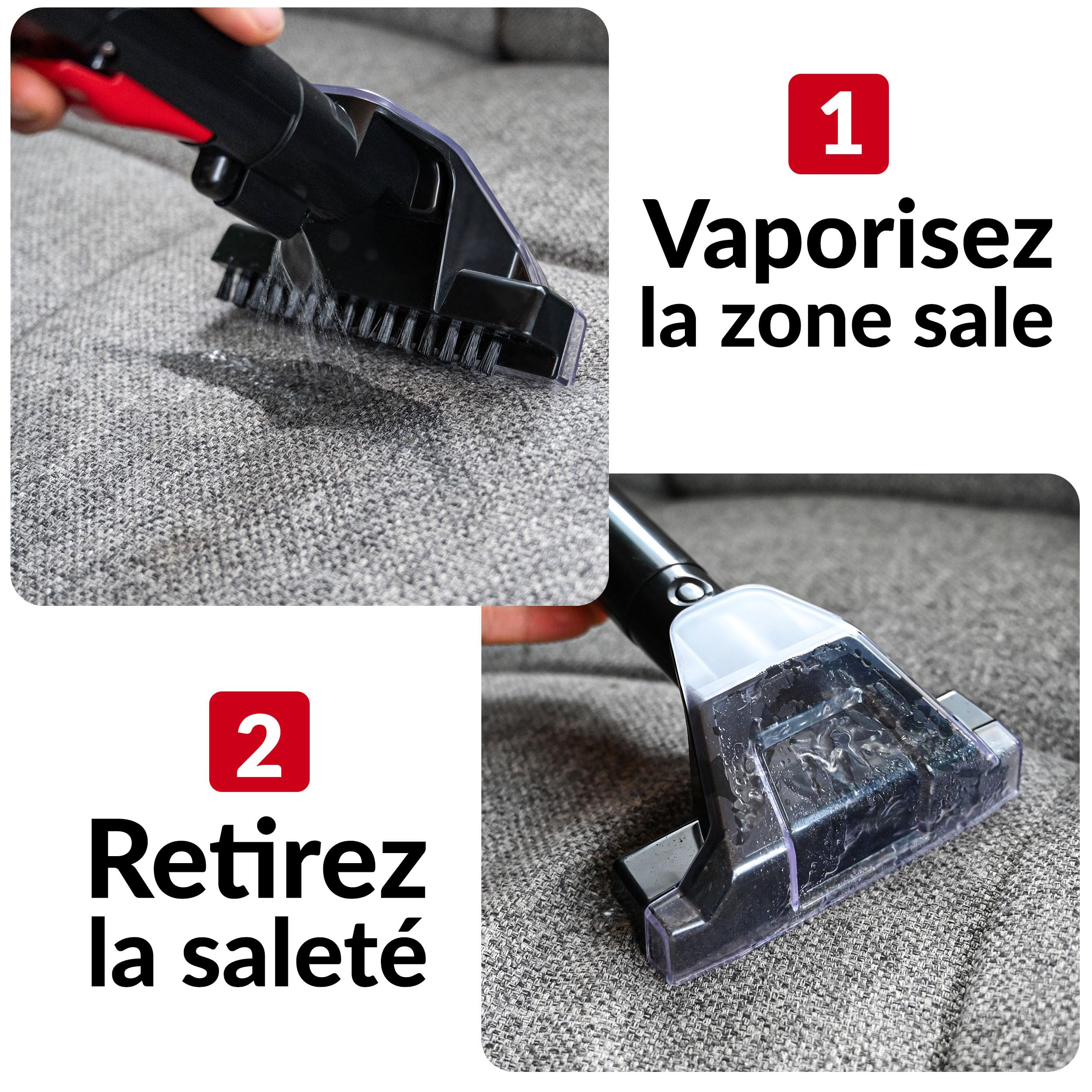 LEHMANN EasyWash Shampouineuse Canapé 2 en 1, Nettoyage Puissant pour Taches Résistantes, Doppio Serbatoio, Nettoyeur Canapé, Tapis, Voiture, Moquettes, Tissus, Design Compact et Portable, 750 W