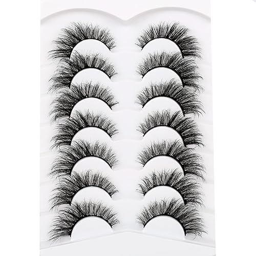 Miniatura 226 de Pooplunch Pestañas postizas de pelo de visón sintético, estilo de ojo de gato, paquete de pestañas postizas naturales esponjosas, paquete múltiple