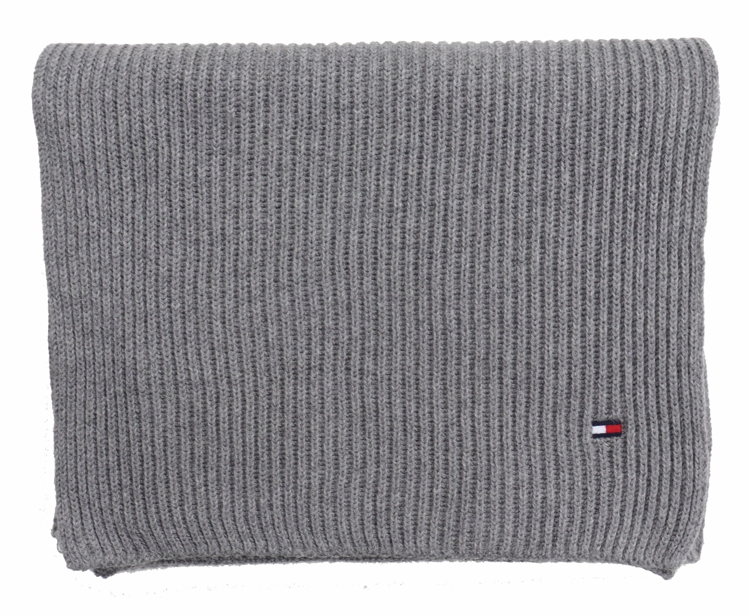 Tommy Hilfiger Schal Strickschal Cotton Cashmere Scarf Grau Grey Heather