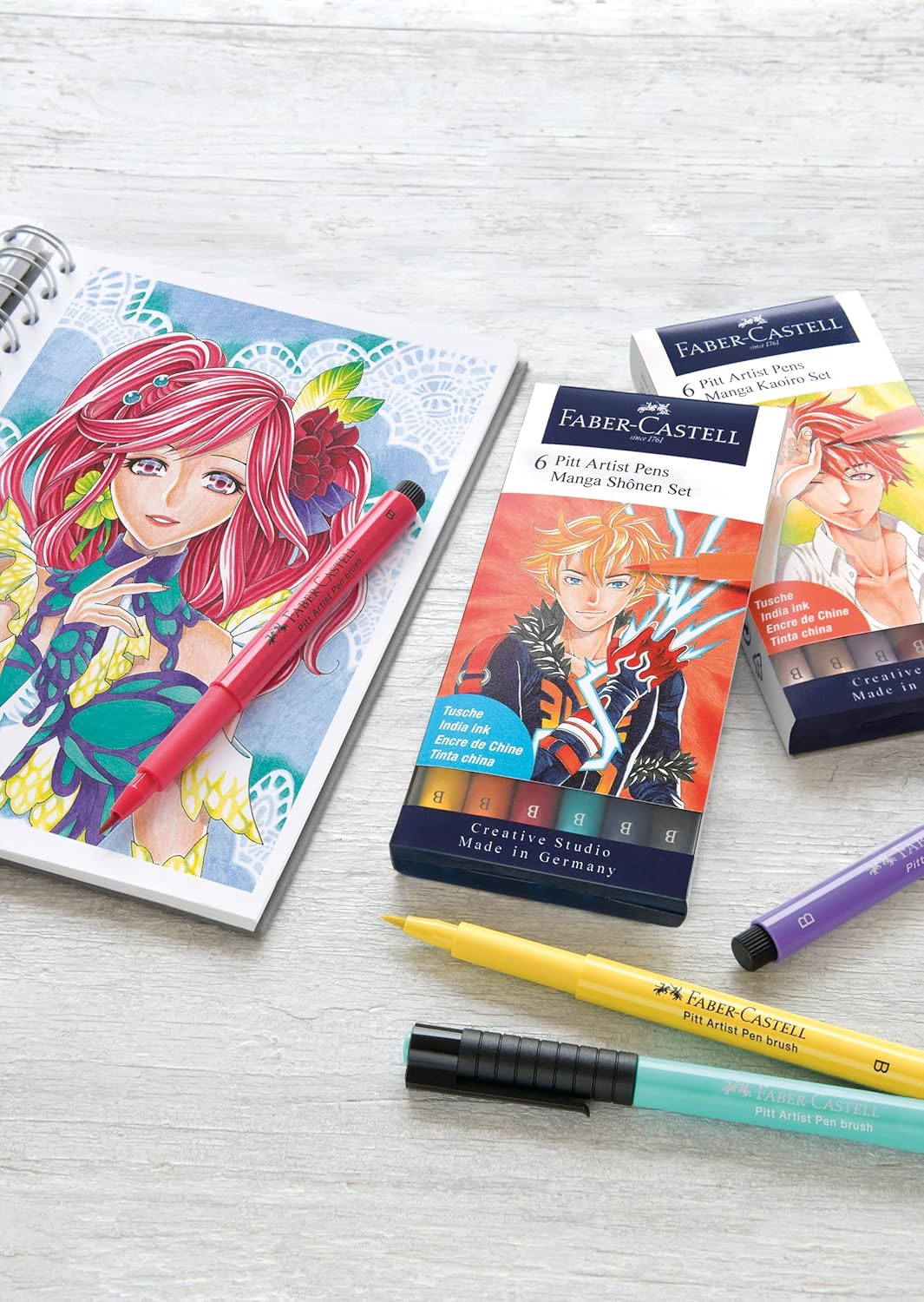 Faber-Castell Pitt Artist Pen Set of 6 Manga Shôjo
