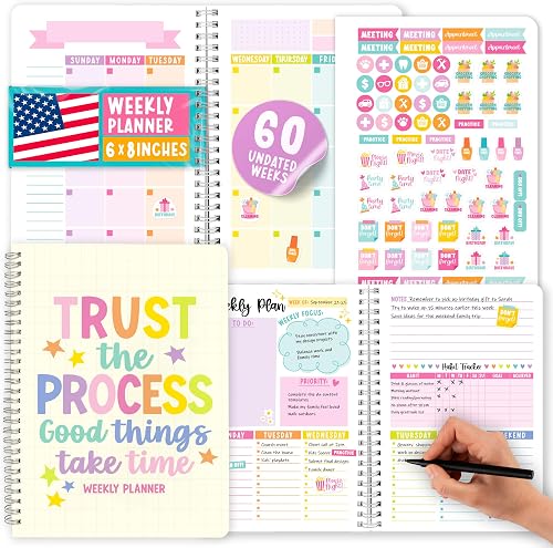 Undated Weekly Planner Spiral - Undated Weekly Planner Habit Tracker