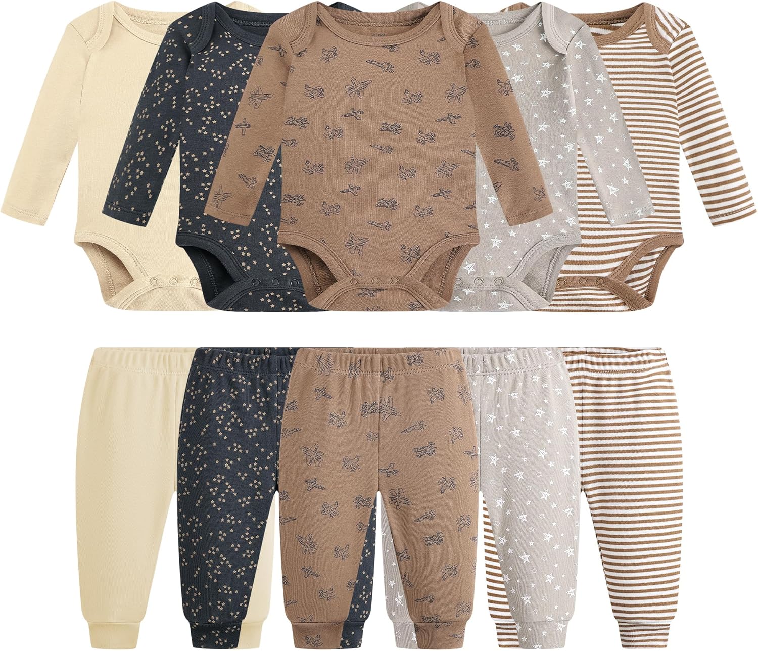 Baby Newborn Layette 10-Piece Clothing Sets Soft Cotton Bodysuits Pants Sets for Baby Boys Girls Toddler Unisex - Image 2