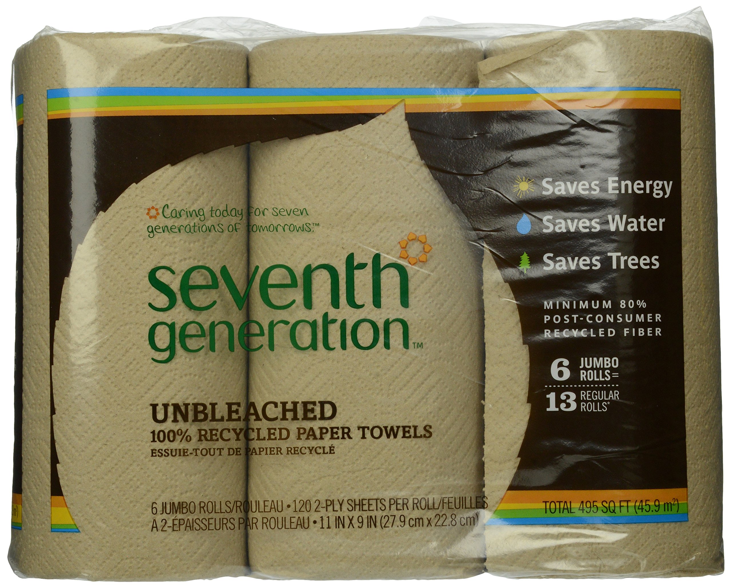 Seventh Generation Unbleached Paper Towel, 6 Count
