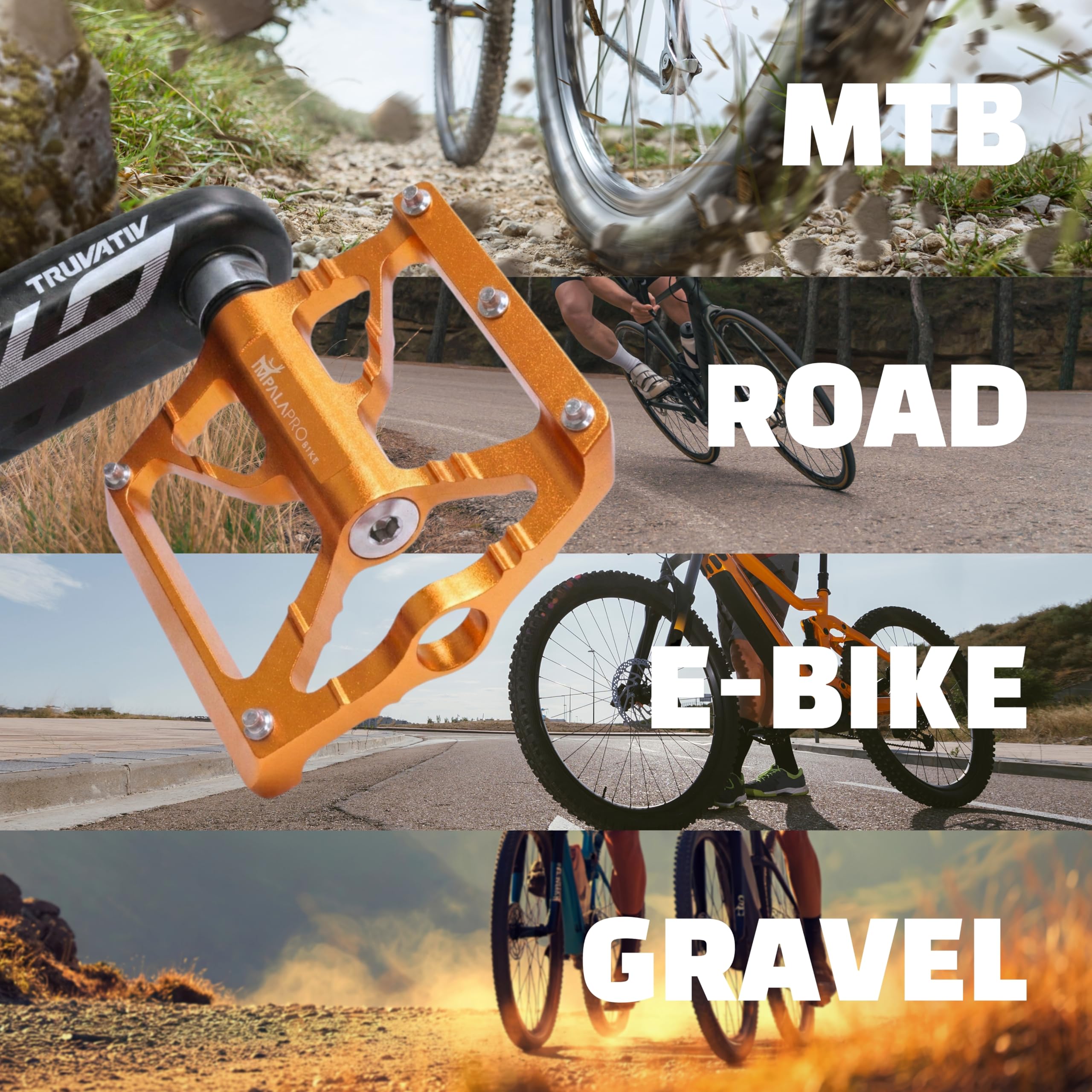 IMPALAPRO Pedali Bici Corsa in Alluminio Ultraleggeri 320 g – Pedali MTB Piattaforma Media 97×92 mm con 10 Pins Inox Antiscivolo – Pedale MTB per Uso Urbano, Gravel, BMX ed E-Bike