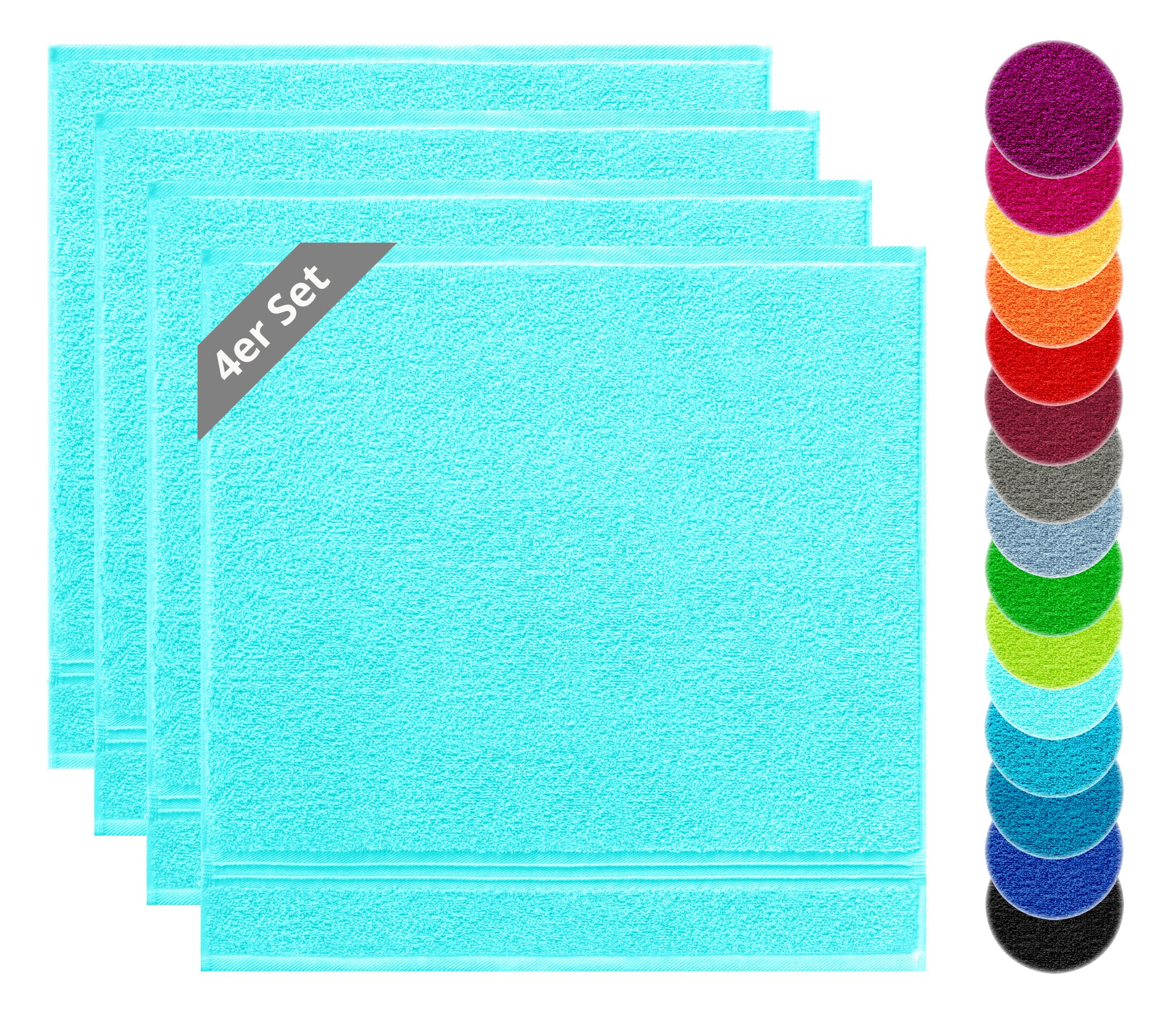 Lashuma Hand Towel Set, Terry Towelling Tea Towel Turquoise Drying Towel Set, 50 x 50 cm