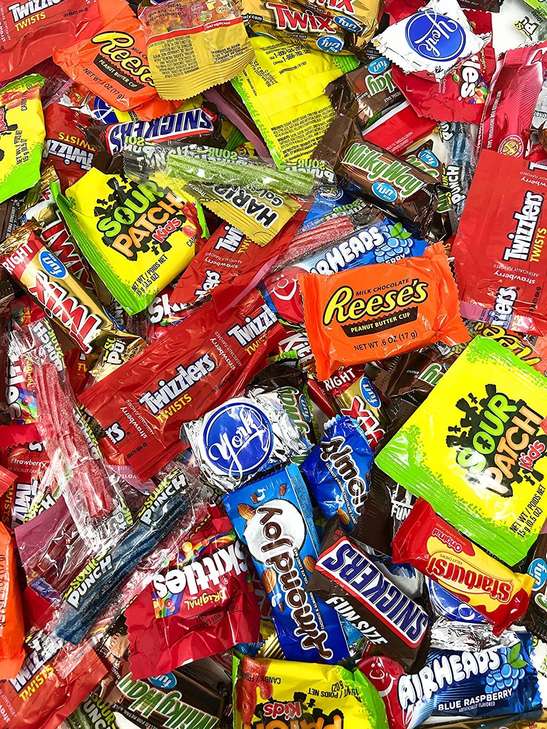 Chocolate and Chewy Fruit Candy Assortment - 10 lbs - Mars Chocolate, Sour Patch Kids, Swedish Fish, Starburst, Airheads, Jolly Rancher Chews, Twizzlers and Sour Punch Straws - Fruity and Chocolatey Bulk Party Mix - Individually Wrapped, 160 oz. : Grocery & Gourmet Food