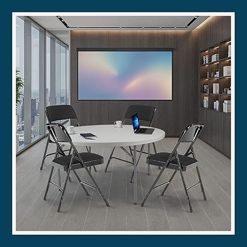 Miniatura 11 de OEF Furnishings Serie OEF2200 - Sillas plegables de doble bisagra acolchadas de tela de alta calidad para servicio pesado (paquete de 4, negro Negro