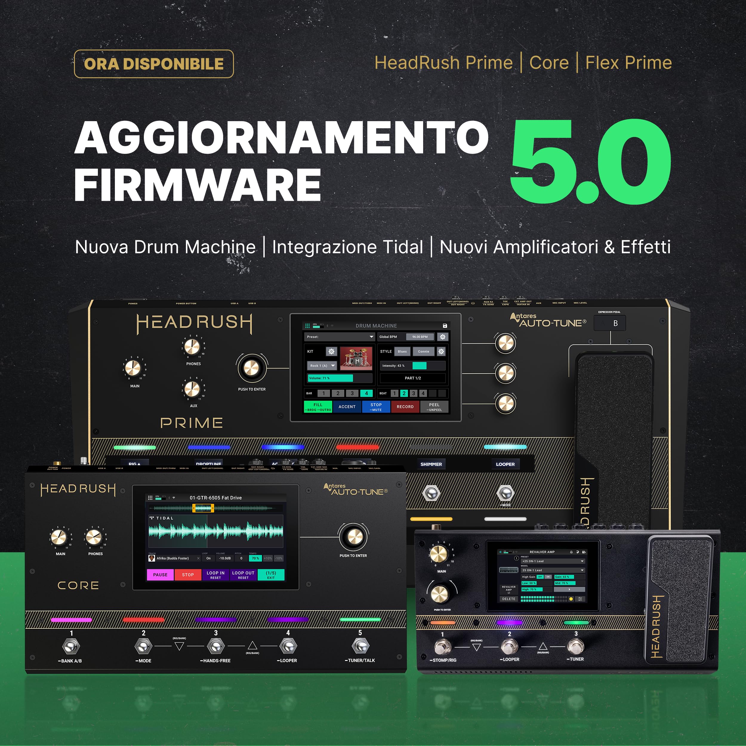 HeadRush Core - Pedaliera Multieffetto e Amp-Modeler per Chitarra e Voce con Cloning, Looper, Antares Auto-Tune, Wi-Fi, Touchscreen, Bluetooth