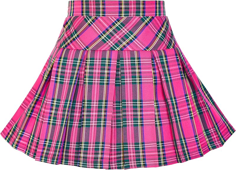 Sunny Fashion Girls Skirt Back School Uniform Red Tartan Skirt Size 4-14