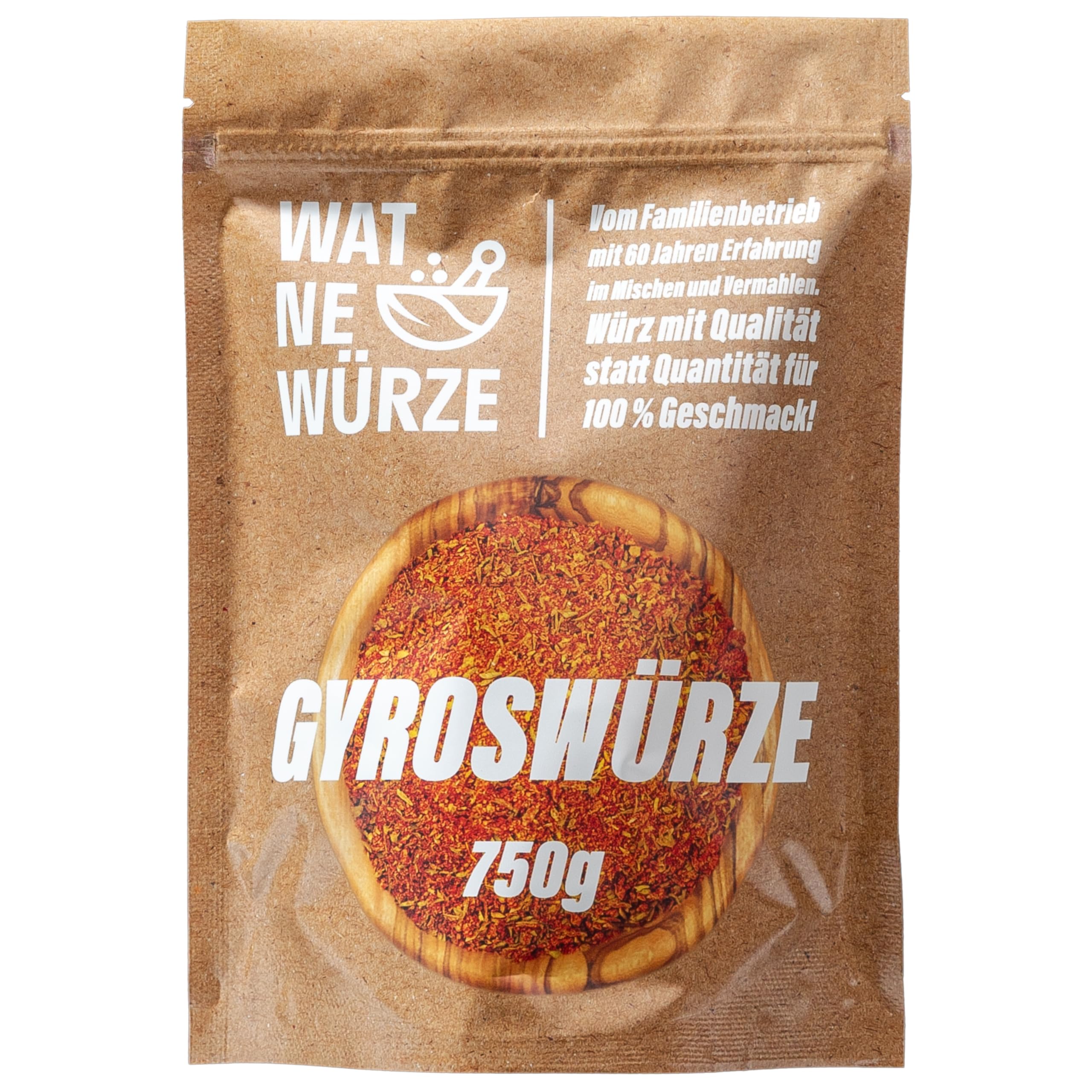 WAT NE WÜRZE Gyrosgewürz 750 g | Griechische Gewürze für Gyros, Souvlaki, Döner, Bifteki, Kebab und Shawarma | Gewürzmischung zum Grillen und Braten für mediterrane Fleisch Gerichte