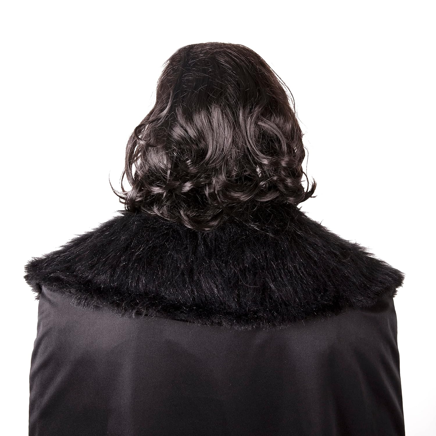 Shoulder Length Black Hair Wig for Men – Medium Length Curly Hair Wig Men for Cosplay, Halloween, Role Play, 70s-80s Themed Parties - Natural Look Synthetic Mens Wigs for Adults - Image 3