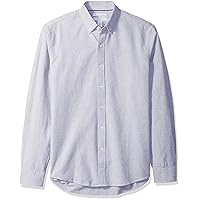 Amazon Essentials Camicia Oxford a Maniche Lunghe Slim Uomo, Grigio