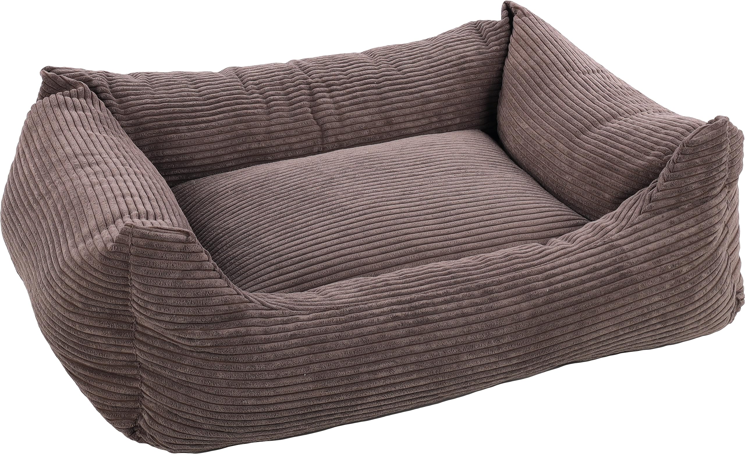 Panier pour chien Flamingo en velours brun lavable de 100x80x25cm