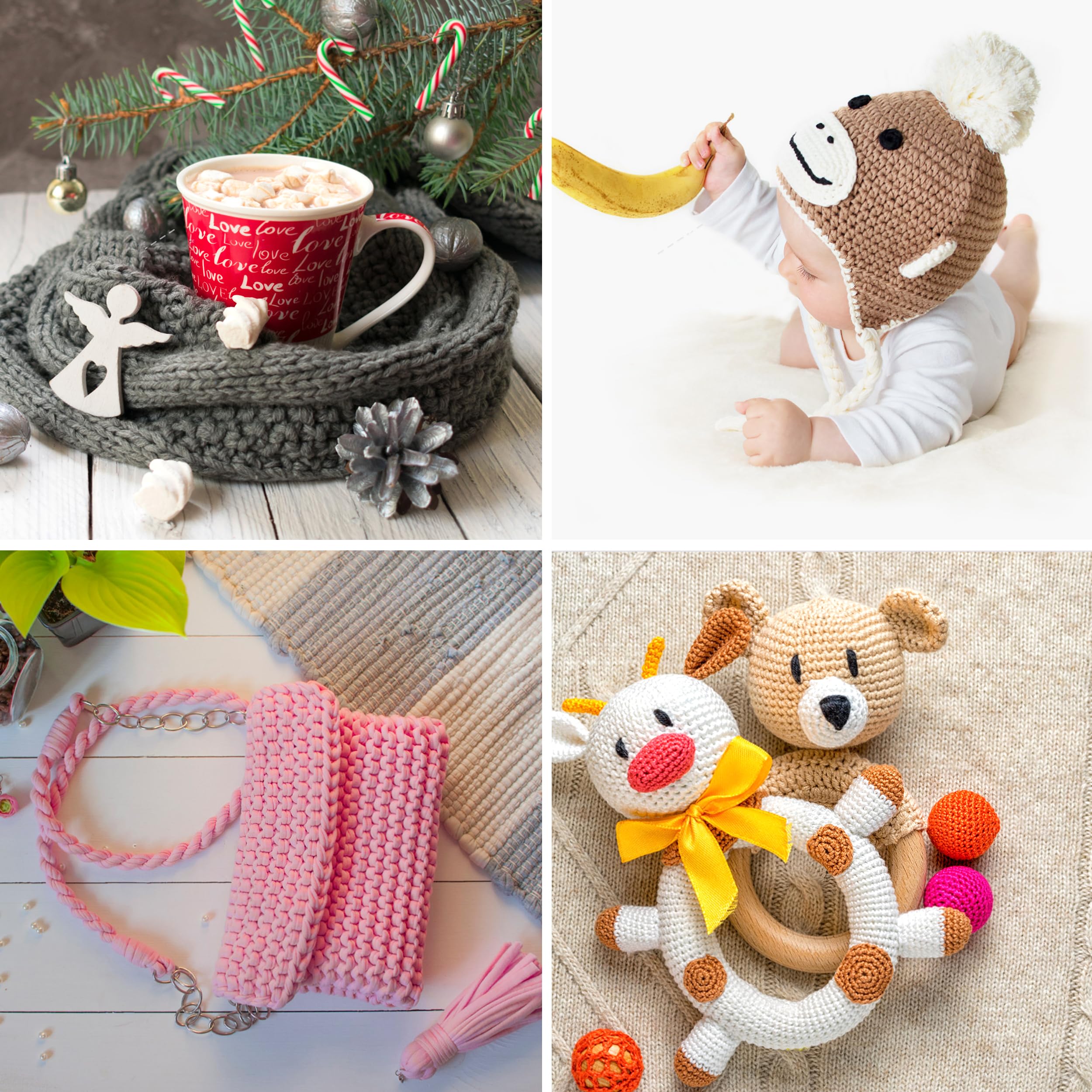 Aiguilles Au Crochet, 9 Crochets à Tricoter Tressés Avec Poignées En