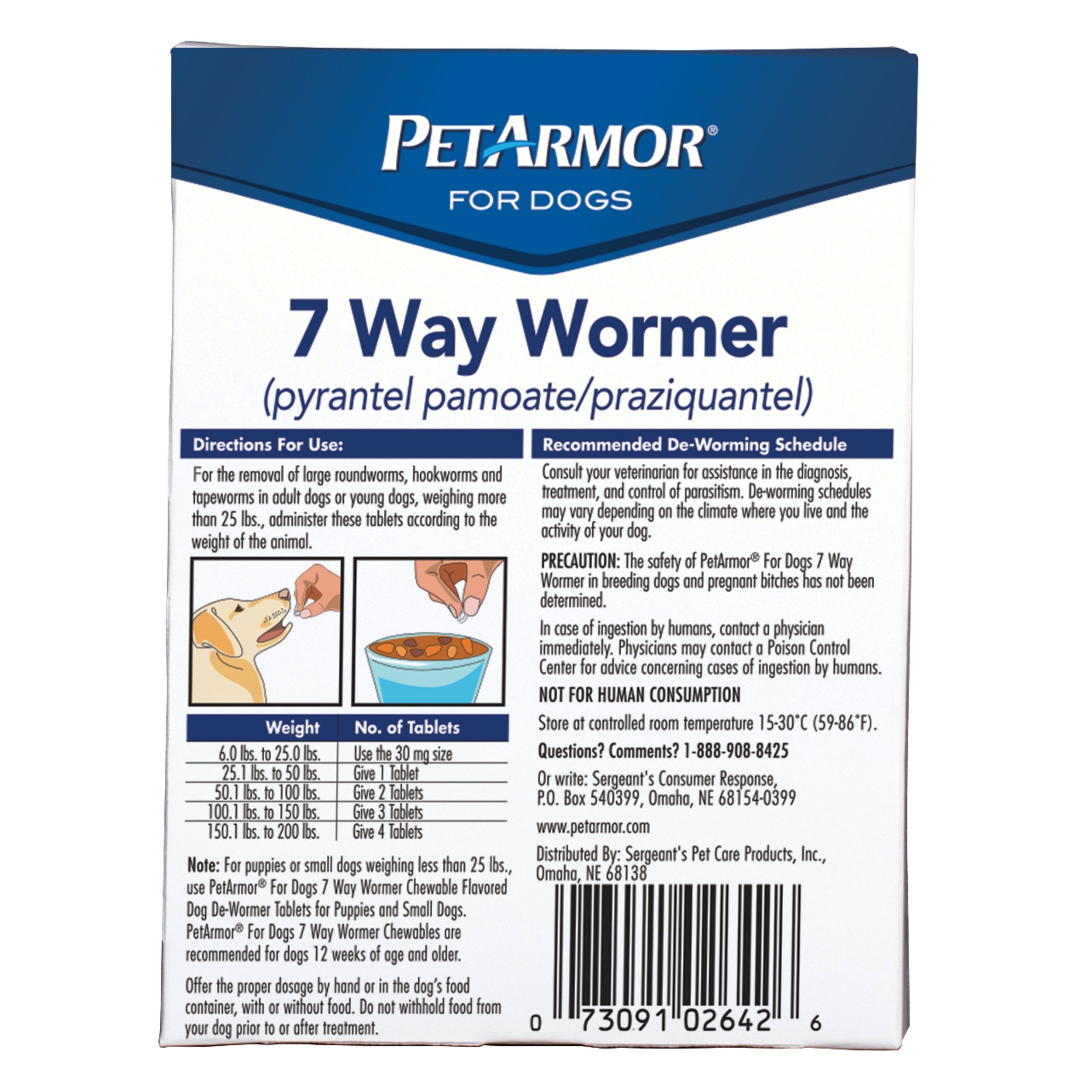 PetArmor 7 Way DeWormer (Pyrantel Pamoate and Praziquantel) for Dogs