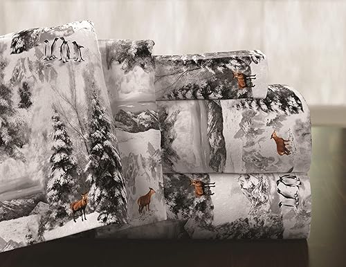 Miniatura 2 de Celeste Home Juego de edredón Winterlnd de 5.93 ozm, cálido y acogedor, franela 100% algodón preencogido, extra suave, cómodo, doble cepillado