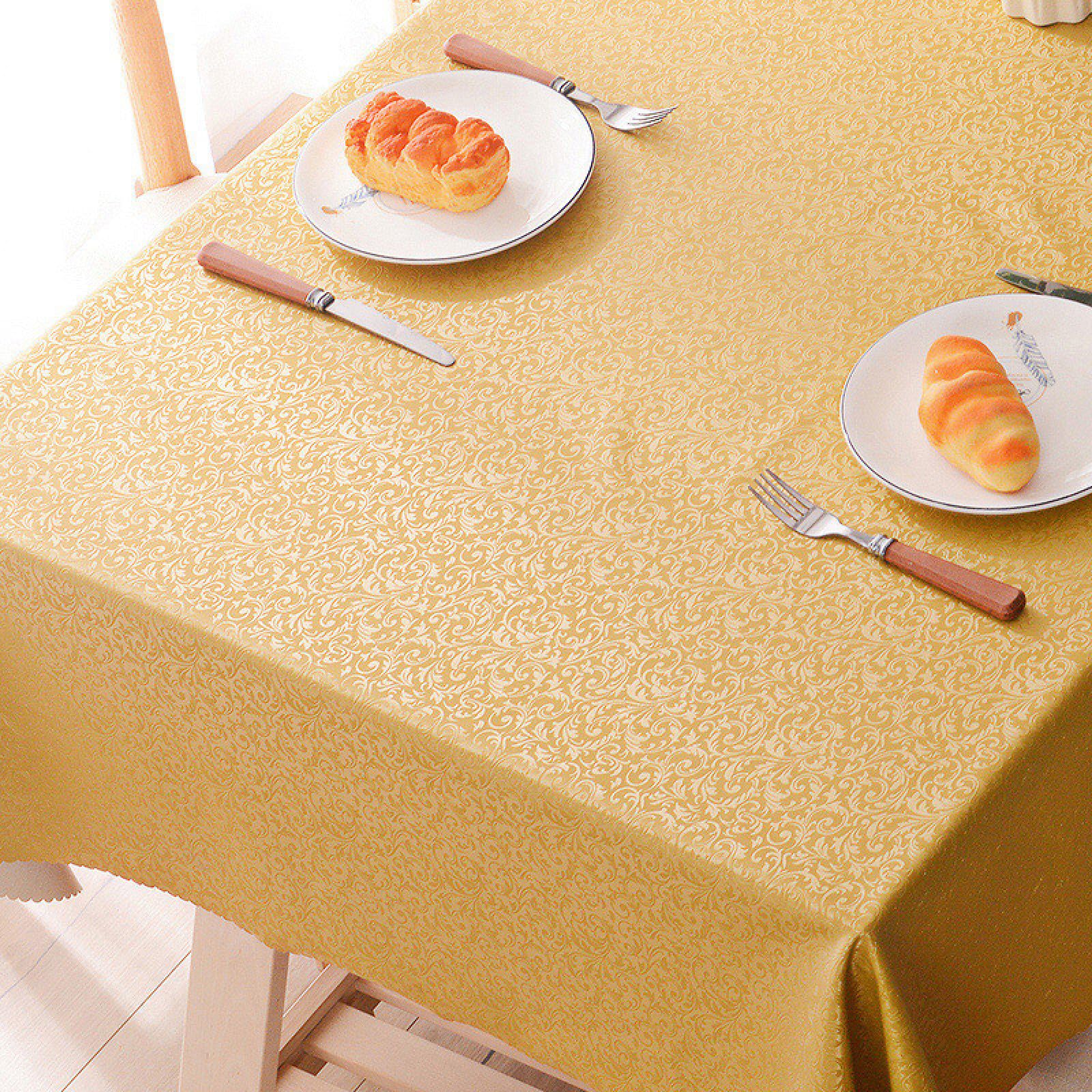 Nappe imperméable rectanti-usure motif jaune 130x180 table de jardin basse anniversaire